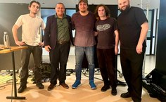 Marcos Moreira com músicos que se apresentaram em Bordeaux