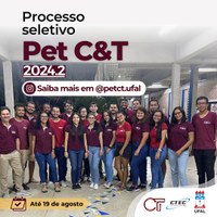 PET Ciência e Tecnologia abre seleção para novos estudantes