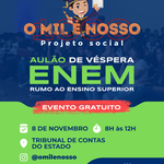 Projeto 'O Mil é Nosso' abre inscrições para aulão gratuito para o Enem