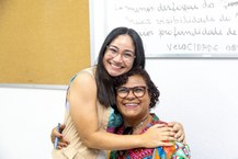 As animadoras Priscilla Calumbi e Andréa Paiva