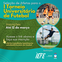 Inscrições prorrogadas para atletas no 1º Torneio Universitário de Futebol