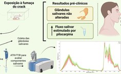 ATR-FTIR, junto a algoritmos de inteligência artificial, para detectar espectros representativos na saliva de seres expostos à fumaça de crack. (Imagem: Reprodução do artigo publicado)