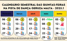 Calendário das aulas