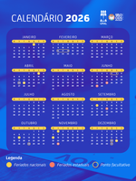 Governo Federal divulga lista de feriados nacionais e pontos facultativos de 2026
