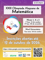 Olimpíada Alagoana de Matemática está com inscrições abertas