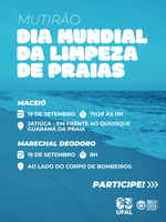 Ufal participa do Dia Mundial da Limpeza de Praias no próximo sábado (19)