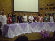 Mesa de abertura da comemoração do Dia da Mulher