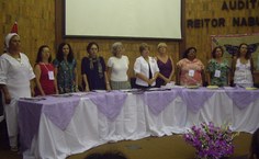 Mesa de abertura da comemoração do Dia da Mulher