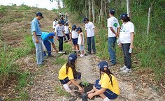 O plantio contou com a participação de 35 alunos da Escola Conceição Lyra