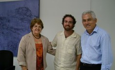 Wagner Neves, com a reitora e o vice-reitor