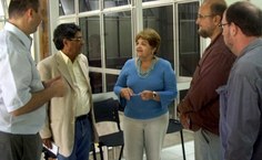 Professor ainda teve oportunidade de conversar rapidamente com a reitora