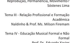 Programação da mesarredonda sobre música