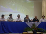 Professor Pedro Nunes, da Ufal ( ao centro de branco), também participou de mesa no encontro