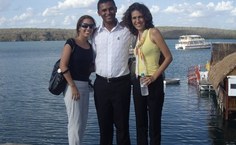 Jacqueline, Gilvânio e Raniella em atividade da Ufal, às margens do Rio São Francisco