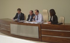 Os professores Keylle André, Laurentino Veiga, Luiz Antônio e Luciana Caetano