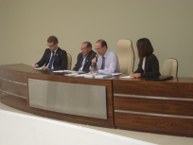 Os professores Keylle André, Laurentino Veiga, Luiz Antônio e Luciana Caetano