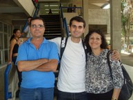 Benício Monte, com o pai, Bartolomeu, e a tia, Liriane Monte