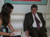 Reitor Aloísio Teixeira em entrevista à Ascom