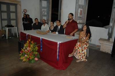 Mesa de abertura da solenidade de entrega dos certificados de excelência acadêmica