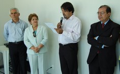 José Carlos de Almeida, diretor do NEPS, agradece o apoio da reitora e fala que o prédio é um sonho realizado