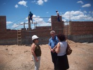 Reitora em visita às obras da sede do Campus em Delmiro