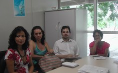 Célia Varela pela FIAN; Eliana Gouveia, Rede de Educação Cidadã; e representantes da Comunidade Europeia