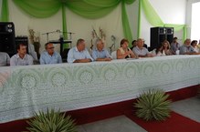 Mesa da solenidade da aula inagural