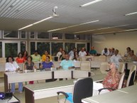 Reunião com os diretores na Sala dos Conselhos