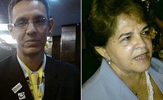 À esquerda, o coordenador do Laboratório de Computação Científica e Visualização, Eduardo Setton; à direita, a reitora da Ufal, Ana Dayse Dorea