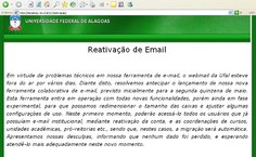 Clicando no link webmail aparecerá a tela de Reativação