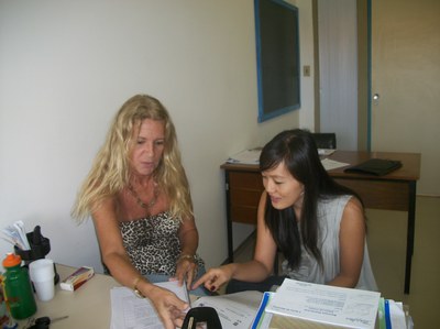 Professoras Laudilse Souza e Manuela Mika, coordenadoras do projeto