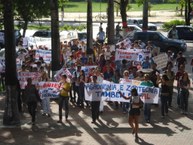 Manifestação dos estudantes por melhorias no Ceca