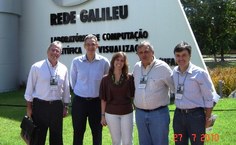 Visitantes da Braskem com os professores Eduardo Setton e Aline Barboza (ao centro)