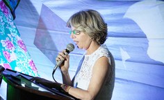 Leda Almeida, diretora do Museu, em seu discurso de homenagens e despedida
