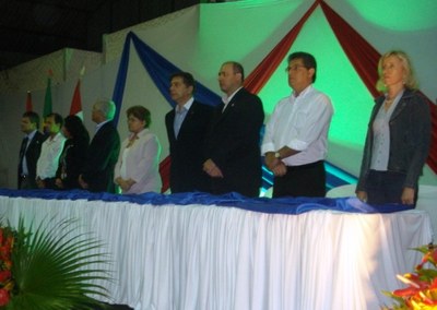 Mesa de abertura da Aula Inaugural dos alunos Pibic e Pibit