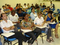 Pró-reitor de graduação, Anderson Dantas, (no canto esquerdo) acompanhou a apresentação do trabalho