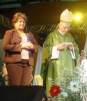 Os homenageados do Ministério das Universidades Renovadas, Ana Dayse e Dom Valério Breda