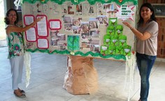 Mural foi confeccionado com materiais recicláveis