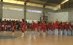 Banda de fanfarra animou a abertura dos Jogos Internos