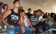 Público acompanhou a exposição do artistas e fez intervenções