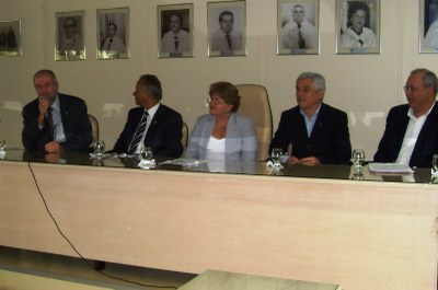 Alvaro Machado, Chefe do Gab. Civil, Governador José Wanderlei, Ana Dayse, Eurico Barros e Sérgio Moreira, sec. do planejamento