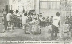Show musical no Campus da Ufal: atividade cultural usada como manifestação política.