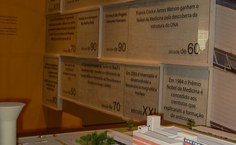 Retrospectiva de fatos históricos e maquete do Hospital na entrada do Memorial