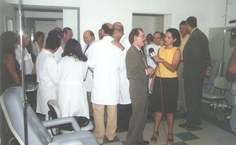 Reitor Rogério Pinheiro (1997) concedendo entrevista no HU