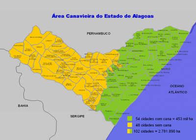 Área canavieira de Alagoas