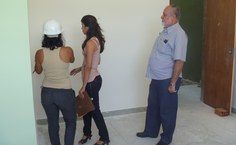 Visita do Pró-reitor Pedro Nelson e de engenheiras da Sinfra às obras