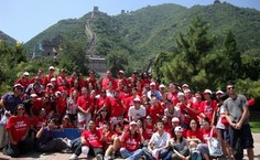 Brasileiros e chineses na Muralha da China