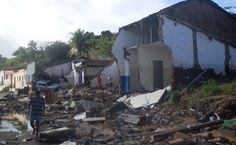 O município de Quebrangulo teve 80% da cidade inundada pelo rio Paraíba nas enchentes de 2010