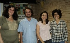 Sandra Baruki, técnica do CCPF, Wagner Chaves, diretor do MTB, Maria Julia, técnica do CCPF e profª. Lurdes Lima do curso de Biblioteconomia
