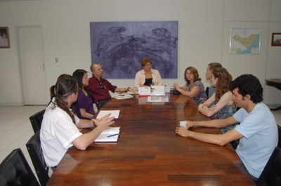 Reunião no Gabinete da reitora com os estudantes americanos